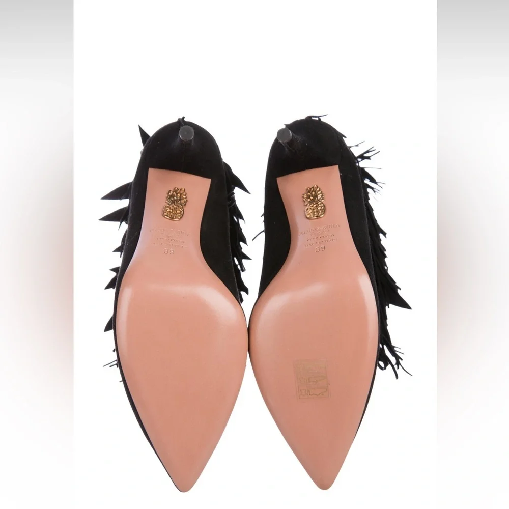 Aquazzura Suede Fringe Booties Never Worn, No Tags Size 9